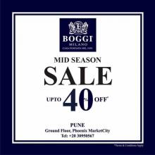 Mid season SALE - Upto 40% off at Boggi Milano at Phoenix Marketcity, Viman Nagar, Pune