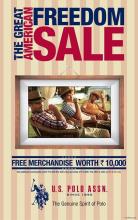 The Great American Freedom Sale, U.S. POLO ASSN, 4 & 5 July 2013, Get additional Merchandise worth Rs.10,000. with every purchase of Rs.10,000