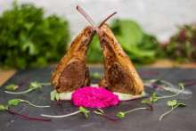 Easter special recipe by Chef Navtej Sawhney of Arthur's Theme, Balewadi High Street  Lamb chops with roasted beet coulis