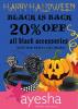 Halloween Offer - Black is Back, 20% off on all black accessories from 22 to 31 October 2012 at Ayesha Accessories Pune. Funk up your wardrobe this halloween with all-black accessories by Ayesha !